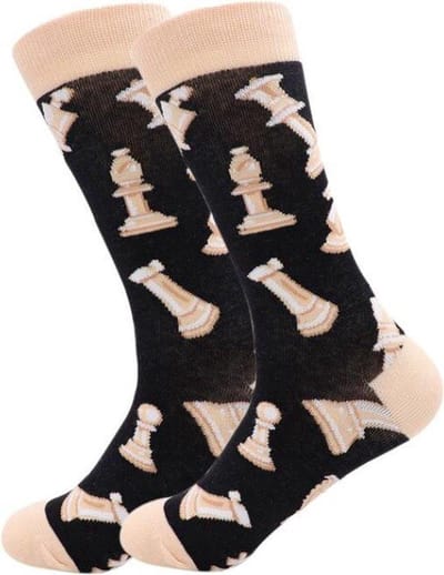 Winkrs - Schaak Sokken - Grappige Sokken Unisex met Schaakstukken - Maat 37-42