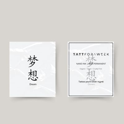 Tijdelijke tattoo dream | Neptattoo volwassenen | Tijdelijke tattoo voor volwassenen | Temporary tattoo | Plaktattoos voor volwassenen | Neptattoos | Probeer zorgeloos een tattoo | tattforaweek