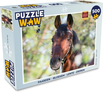 Puzzel Paarden - Bloesem - Lente - Dieren - Legpuzzel - Puzzel 500 stukjes