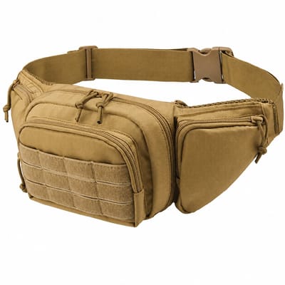 Khaki heuptas heren outdoor tactische EDC pouch verstelbare taille tas met meerdere vakken ritssluiting wandelen jagen festival reis utility bag compacte opberg tas tactical stijl