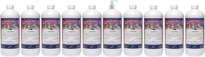 Handzeep Crème Rozen 1 liter - set van 10 stuks - met gratis pomp - Voordeelverpakking