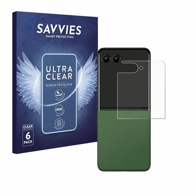 Savvies - Screenprotector voor Motorola Razr 50 Ultra (Achterdisplay) - Folie Beschermfolie transparant 6 Stuks