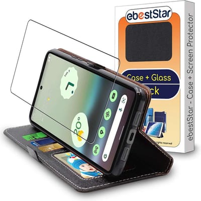 ebestStar - Hoes geschikt voor Google Pixel 6A, Wallet Etui, Book case hoesje, Zwart + Gehard Glas