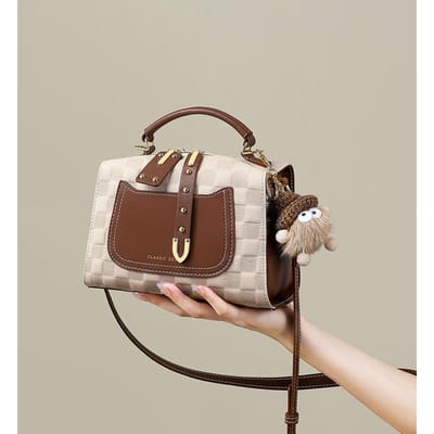 Nieuwe Crossbody Echt Leer Dames Tas Herfst Draagbare Boston High-end Kussen Tas white
