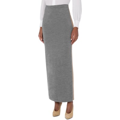 Moschino Two-tone Skirt In Extra-fine Merino Wool Beige Size: 36 | Maxi Skirts Outlet | Dames | Grijs