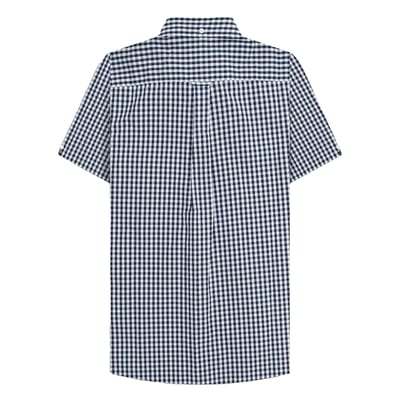 Lambretta Heren SS25 Gingham Overhemd (Marine/ Wit)