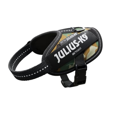 JULIUS-K9 IDC®-Powertuigje - Camouflage - Maat 2XS: Borstomvang 33 - 45 cm