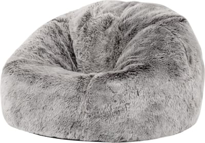 icon - Kingston Kinderzitzak Stoel - Fluffy Pluche Imitatiebont - Grijs