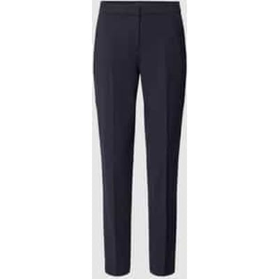 Slim fit stoffen broek van viscosemix met logo-applicatie