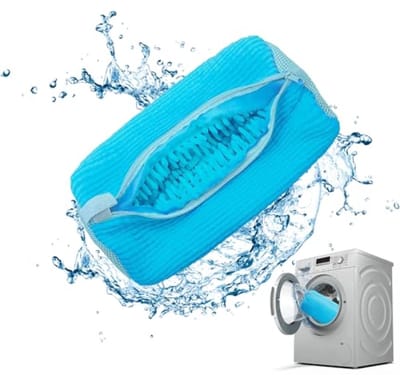 Schoenenzak Wasmachine - 1 Stuks Wasnet voor Schoenen - Antivervorming met Ritssluiting - Blauw