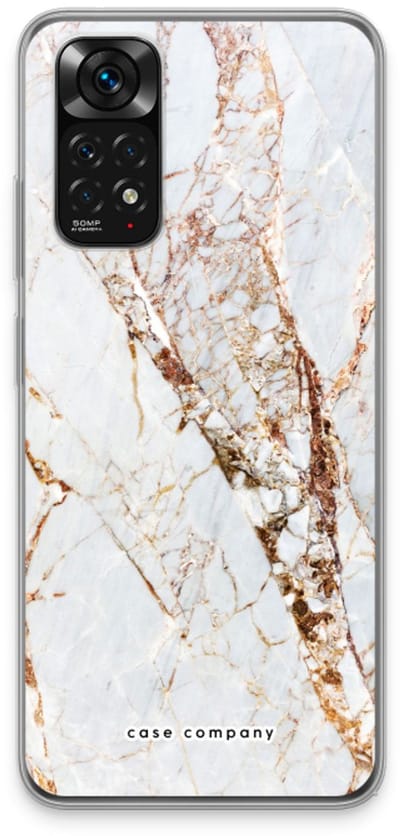 Case Company® - Hoesje geschikt voor Xiaomi Redmi Note 11 hoesje - Goud marmer - Soft Cover Telefoonhoesje - Bescherming aan alle Kanten en Schermrand