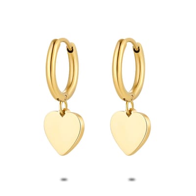 Twice As Nice Oorbellen in goudkleurig edelstaal, ooring, hart