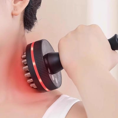 Meridian Brush Draagbare Intelligente Lichaamsmassageborstel Handheld Gua Sha Gereedschap Vibratie Rood licht Bestraling Volledig Lichaam EU Plug zwart