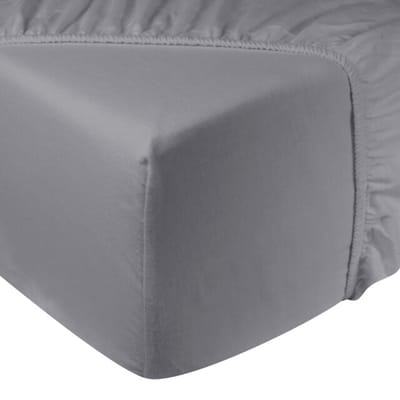 DoubleDry Hoeslaken Flanel 100% Zacht Katoen - Eenpersoons 90x200 cm - Rondom Elastiek - Grijs