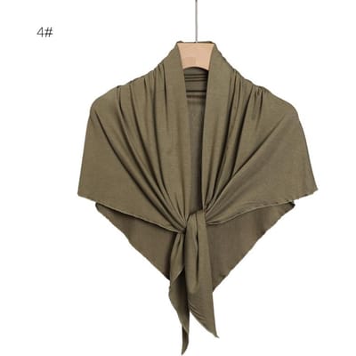 Ramadan Effen Uni Driehoek Modal Jersey Hijab Winter Elasticiteit Moslim Sjaals Sjaal Maxi Wrap Snood Warm Stola Foulards Sjaal gray