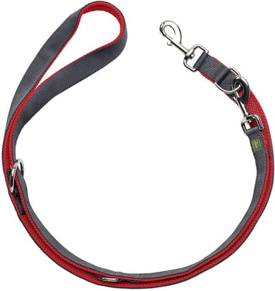 Hunter Looplijn Maldon Up Rood&Grijs - Hondenriem - 200x2 cm