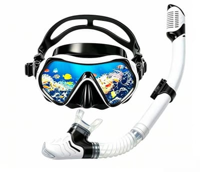 Dailygoods- Snorkelset Volwassenen - Anti-Condens Duikbril - Droge Snorkel - Panoramisch Zicht - Siliconen Masker - 100% Waterdicht - Duikset