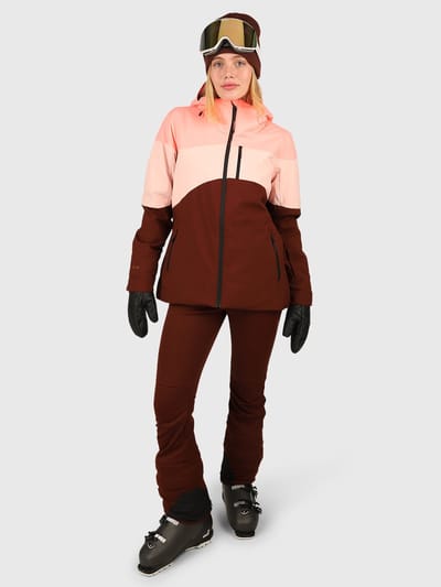 Brunotti Fastonia Dames Wintersport Ski Jas - Rood, Bruin - S