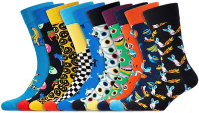 10 Paar – Happy Socks – Dames & Heren – Thema Grappig – Katoen – Maat 36-40