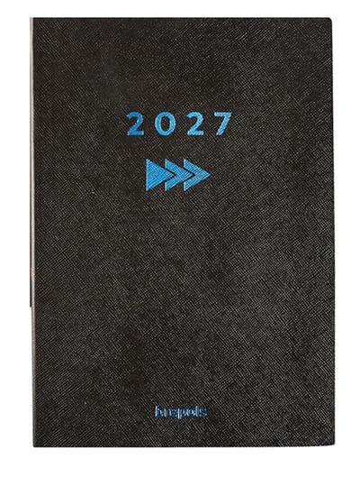 Brepols bureau agenda 2027 - ESSENTIAL [0.150] - GO AHEAD - Bureau agenda - 1 week op 2 pagina's - Weekoverzicht - Blauw - 14.8 x 21 cm