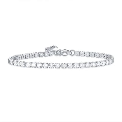 Tennisarmband - Stainless Steel zilverkleurig - Zirkonia CZ 5A - Dames armband met steentjes