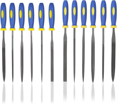 Naaldvijlen Set - Metaalvijlen Hobby - Precisie Bewerking - 12 Delig Set - 3mm en 4mm - Zwart
