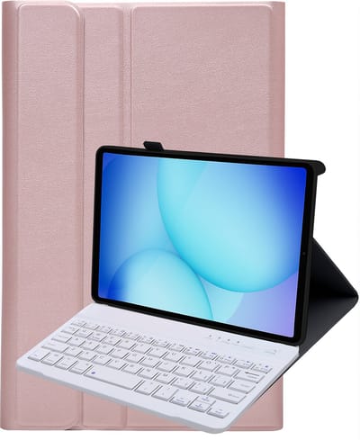 Hoes - Geschikt voor Samsung Galaxy Tab A9 - Toetsenbord Case - Keyboard Book Cover - Hoesje - Rosé goud