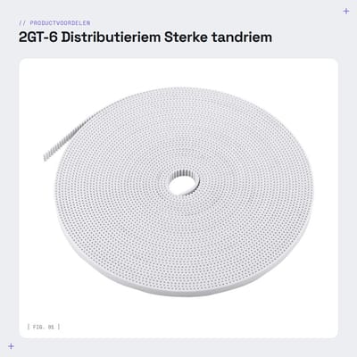 Dailygoods- Distributieriem 2GT-6 - 10 m / 393,7" Lengte - PU/staal Materiaal - Slijtvast - Flexibel - Voor 3D-printer - Tandriem