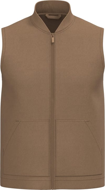 Native Spirit Ecologische gevoerde uniseks bodywarmer in twill met teddykraag NS623 - Dark camel - L