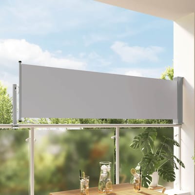 vidaXL - Tuinscherm - uittrekbaar - 80x300 - cm - grijs
