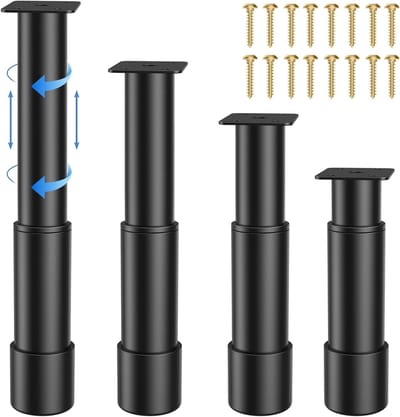 Meubelpoten Set - Verstelbare Poten - Meubels Versterken - In Hoogte Verstelbaar - 18-30 cm - Zwart