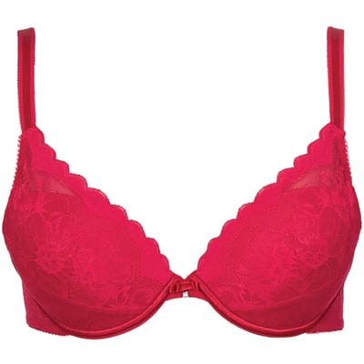 Rode push-up bh Lisca Evelyn met beugel - Rood - Maat - 90B