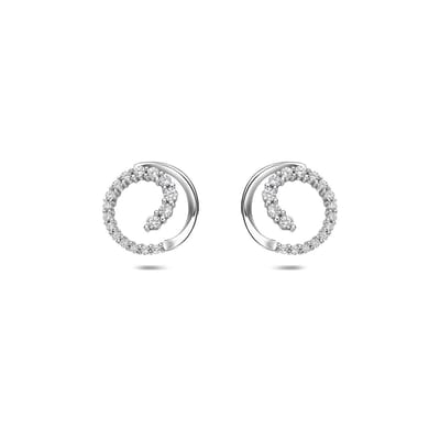 Zilveren gerhodineerde oorknoppen zirkonia 9,5 mm - 1341830