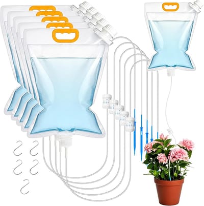 Thijox - 5 Stuks 5 Liter Planten Irrigatie Druppelirrigatiezak Automatisch Irrigatiesysteem Kunststof voor Kamerplanten - Ideaal voor Tuin en Binnenge