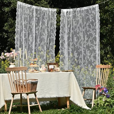 Tweedelig transparant gordijn - Woondecoratie - 100 x 250 cm - Wit