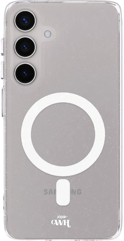 xoxo Wildhearts magnetisch telefoonhoesje - Geschikt voor Samsung Galaxy S26 MagSafe - Sparkle Away Transparant - Hoesje met glitters - Shockproof case - Transparant - magnetisch hoesje