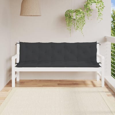 Tuinbank Kussen - Zitkussen Bank - Buiten Zitten - Waterafstotend Oxford - 180 cm - Zwart