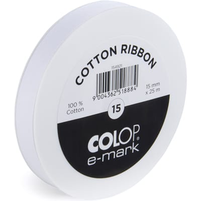 Lint Colop E-mark 15mmx25m wit