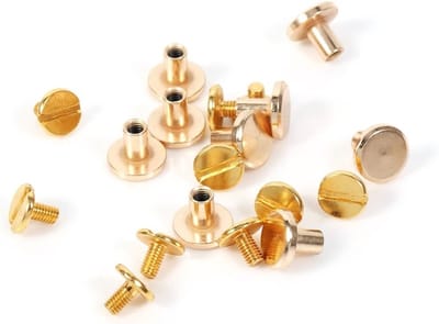 Koperen Schroefnagels voor Leer, 5mm, 6.5mm en 8mm - Duurzame Rivets voor Handwerk en DIY-projecten