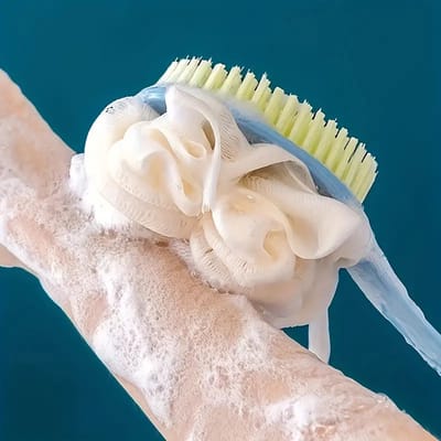 Waledano® Badborstel met Lange Steel 2-in-1 - Lichaamsborstel - Huidborstel - Doucheborstel - Rugborstel - Rug Scrubber - Huidborstel Spons - Massageborstel - Handmatige Rugscrubber - Blauw