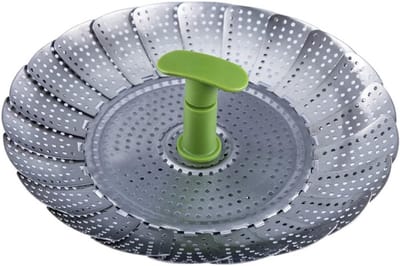 Groente Stomer - Kookmandje Opvouwbaar - Gezond Koken - Roestvrij Staal - 13x163x25 cm