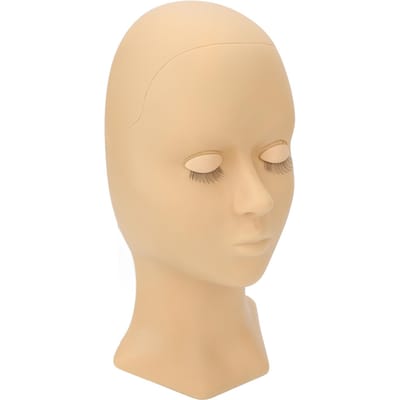 Tête de Mannequin de cils détachable, Extension de cils, pratique de maquillage, moule de tête élastique en Silicone souple beige