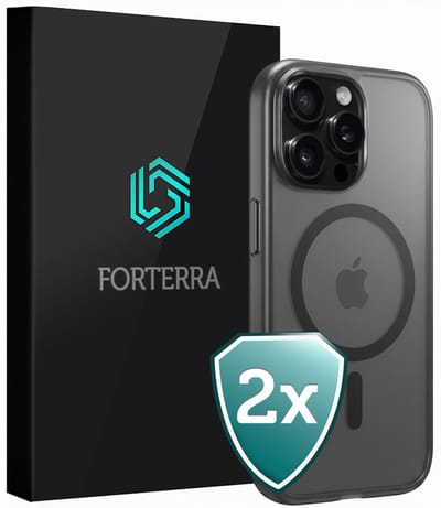 Hoesje 2 Stuks - Geschikt voor Apple iPhone 14 Pro - Magsafe Compatible - Sterk & Shockproof - Shock Proof Case - Back Cover - Telefoon Hoes - Zwart