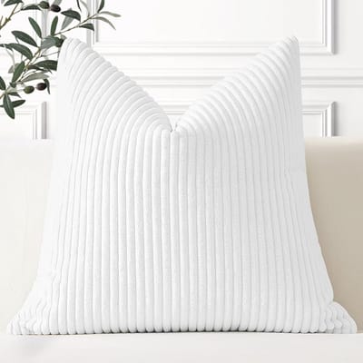 Gestreepte Corduroy Kussenhoes 45x45cm - Zachte Decoratieve Sierkussen Hoes voor Bank en Woonkamer