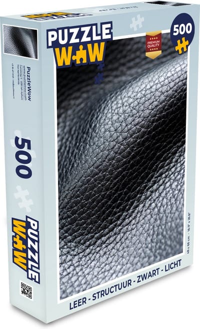 Puzzel Leer - Structuur - Zwart - Licht - Legpuzzel - Puzzel 500 stukjes