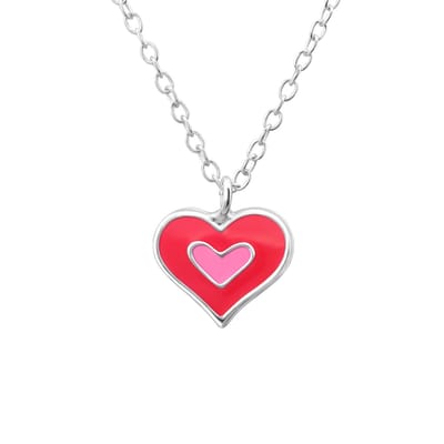 Princess Ketting Algazel - 925 Zilver E-Coating - Hart - ∅9mm - 38cm