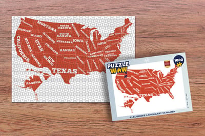 Puzzel Kleurrijke landkaart VS namen - Legpuzzel - Puzzel 1000 stukjes volwassenen