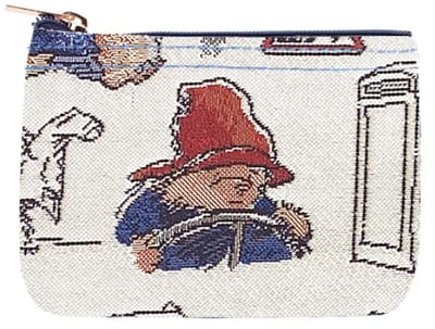 Ritsportemonnee - luxe gobelinstof - Paddington Bear - Beertje Paddington - Creme achtergrond
