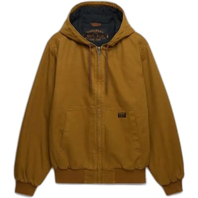 Superdry Workwear Bomberjack met Capuchon Brown Grootte: M