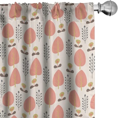 ABAKUHAUS - 2x 75x175 cm microvezel gordijnen – Coral Khaki / Kakao
